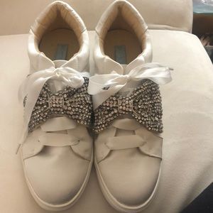 Betsey Johnson Satin Wedding Sneakers Size 8.5